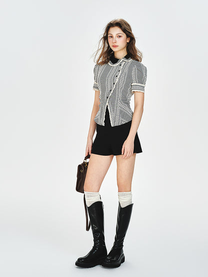 Peter Pan Collar Asymmetrical Blouse