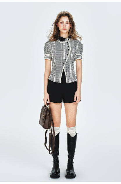 Peter Pan Collar Asymmetrical Blouse