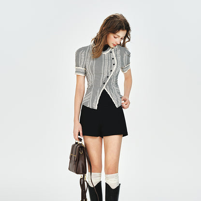 Peter Pan Collar Asymmetrical Blouse