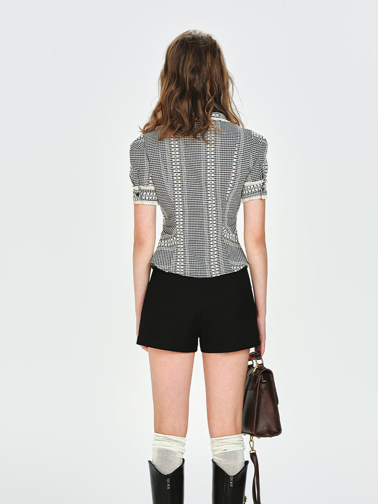 Peter Pan Collar Asymmetrical Blouse