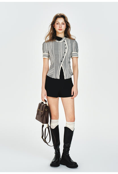 Peter Pan Collar Asymmetrical Blouse