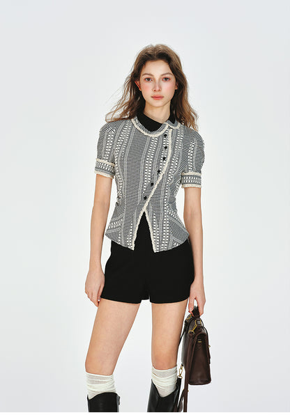 Peter Pan Collar Asymmetrical Blouse