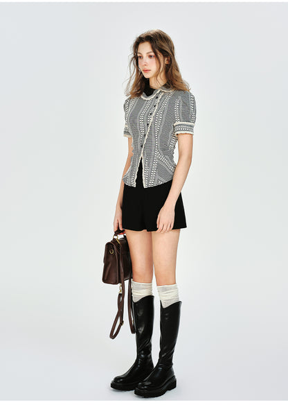 Peter Pan Collar Asymmetrical Blouse