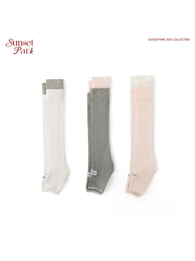 Contrast Stacked Sheer Open-Toe Socks