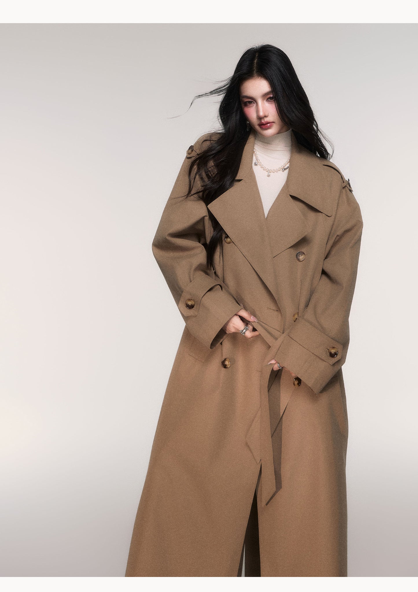 Classic Oversized Double-Breasted Trench Coat