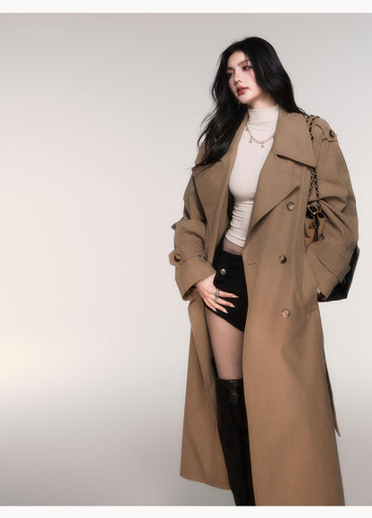 Classic Oversized Double-Breasted Trench Coat
