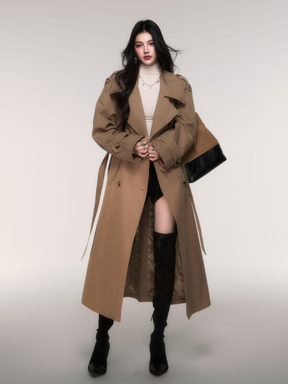 Classic Oversized Double-Breasted Trench Coat