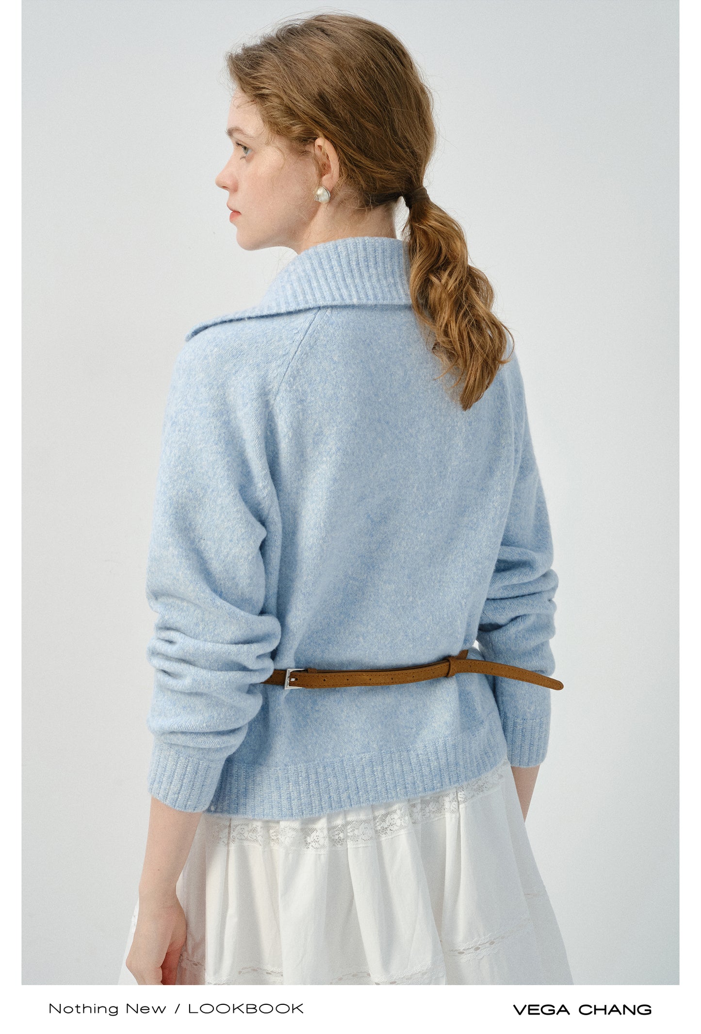 Turtleneck Button-Up Knit Cardigan