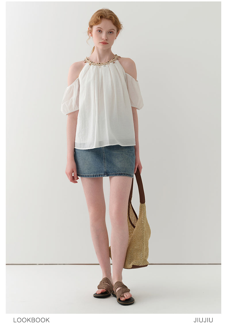 High Waist Denim Mini Skirt