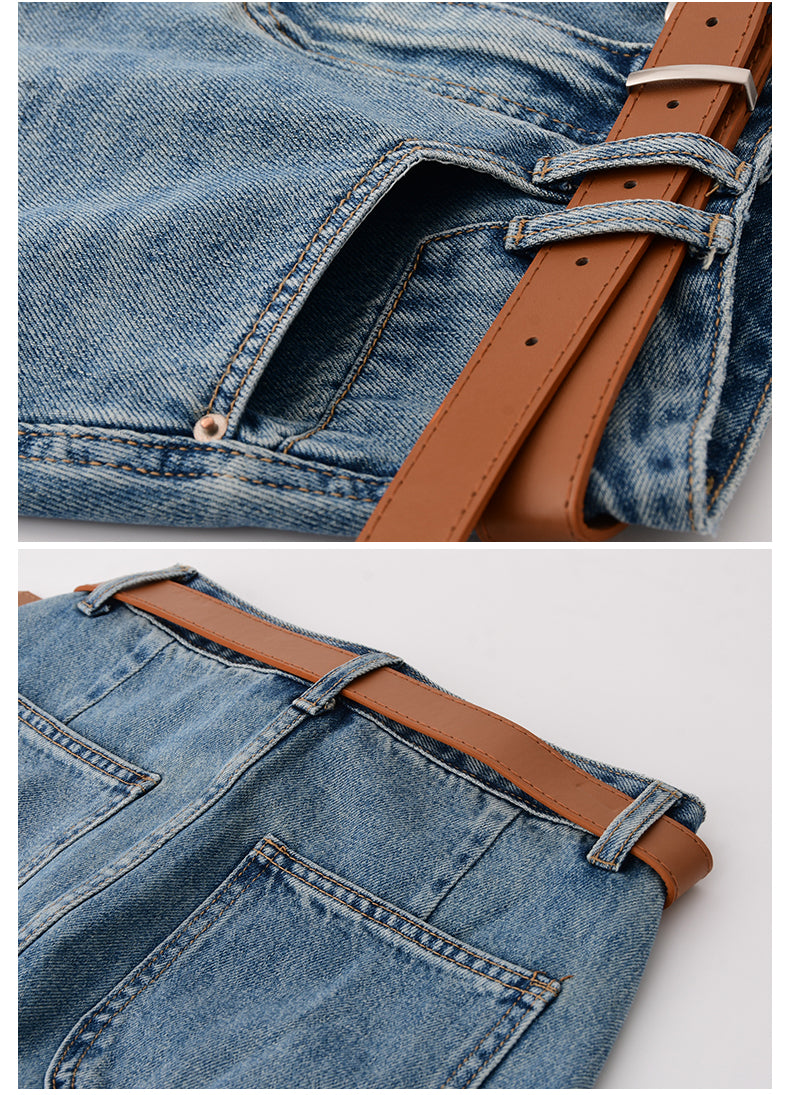 High Waist Denim Mini Skirt
