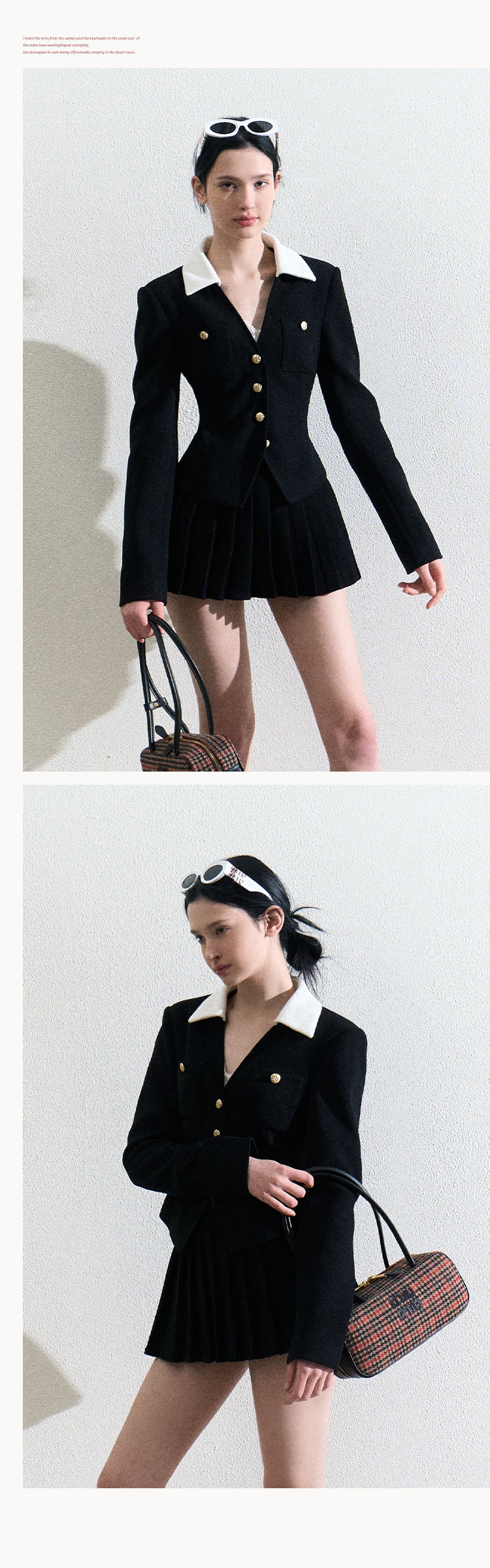 Classic Pleated Velvet Mini Skirt