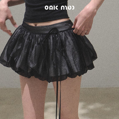 Micro Shorts With Detachable Bubble-Hem Layer