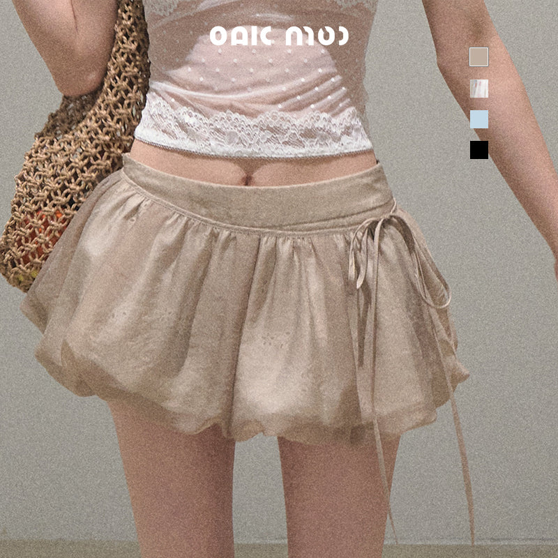 Micro Shorts With Detachable Bubble-Hem Layer