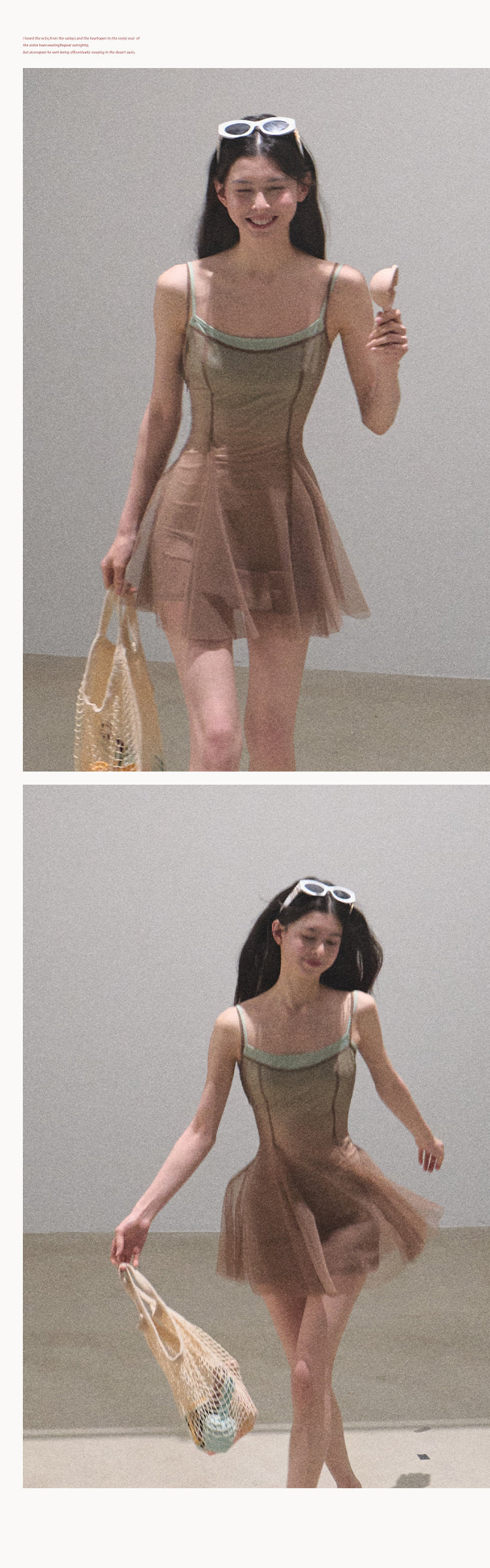 Layered Sheer Mesh Cami Dress In Two Lengths