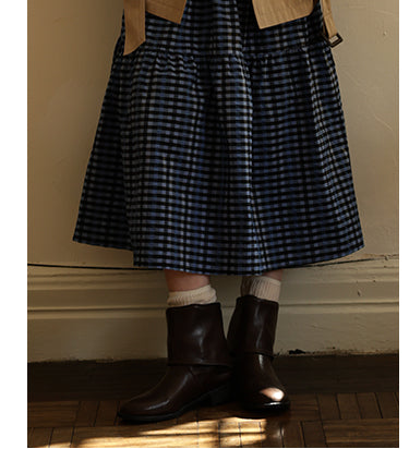Plaid Flared Tiered Skirt