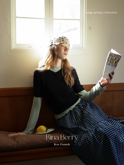 Plaid Flared Tiered Skirt
