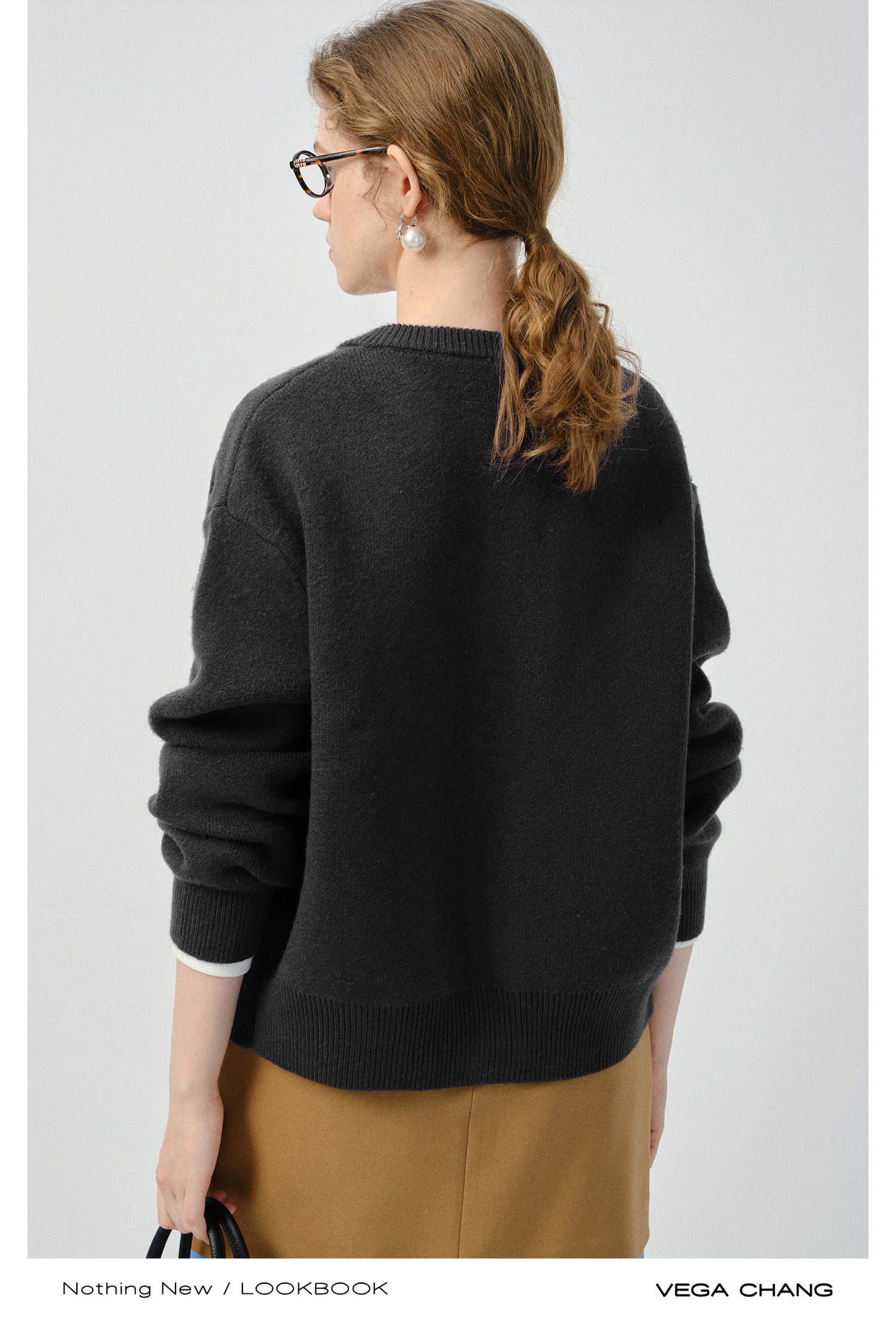 Puppy Appliqué Round Neck Knit Cardigan