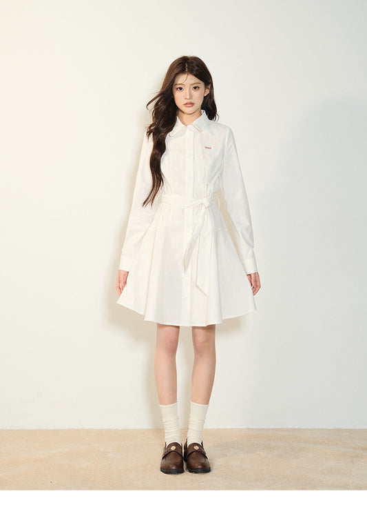 A-Line Flared Belted Dress In Sleeveless & Long Sleeve Options