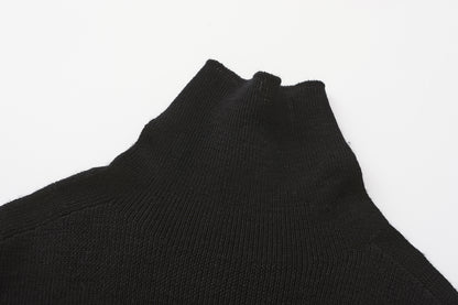 Machine Washable Wool High Neck Knit Top