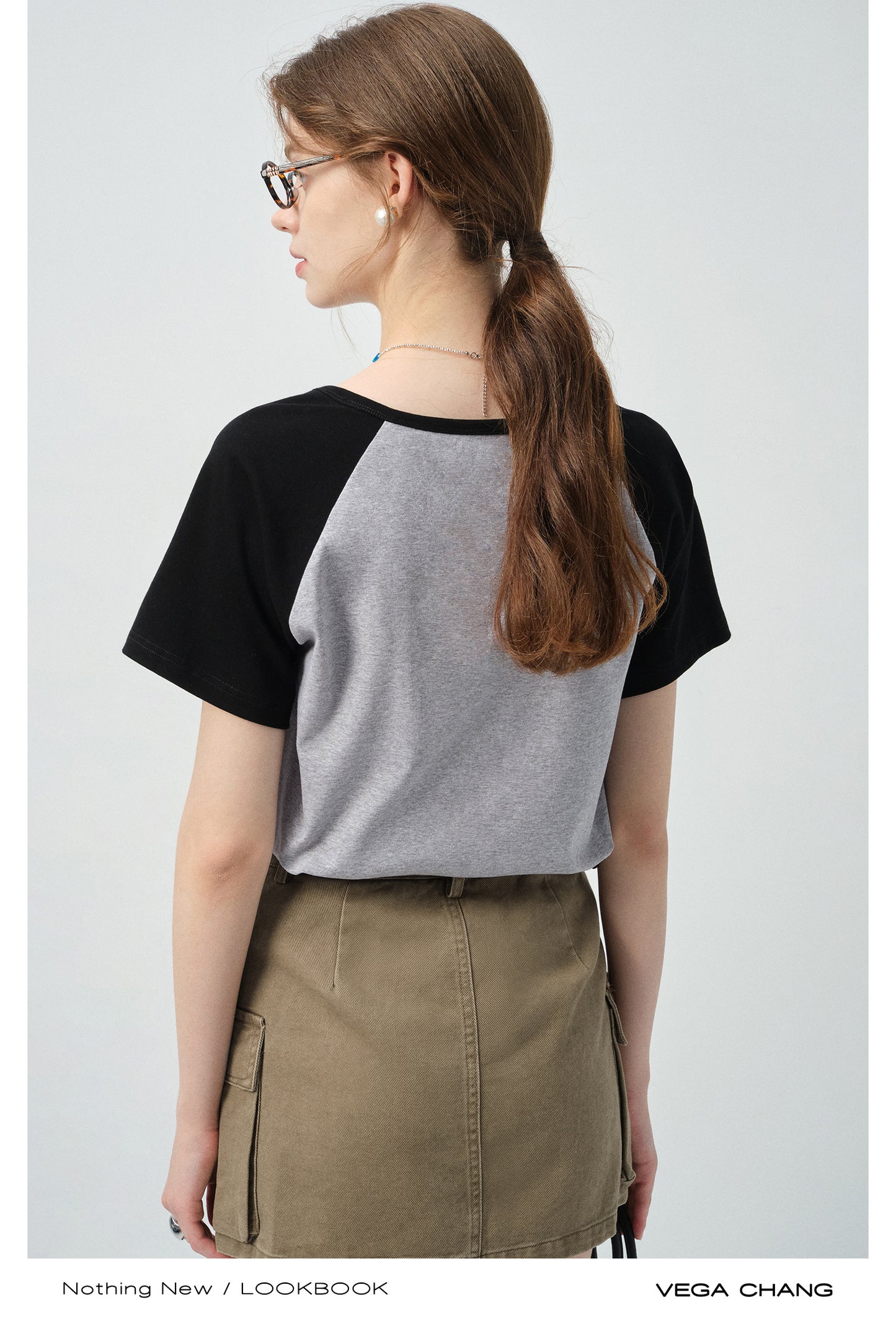 Soft Cotton Notch Neck Raglan Tee