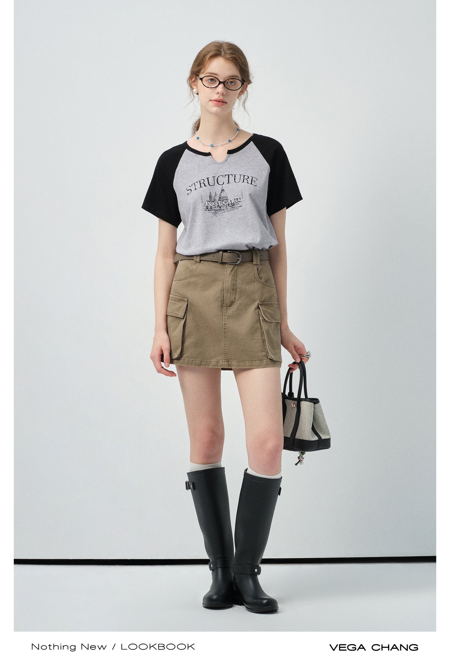 Soft Cotton Notch Neck Raglan Tee