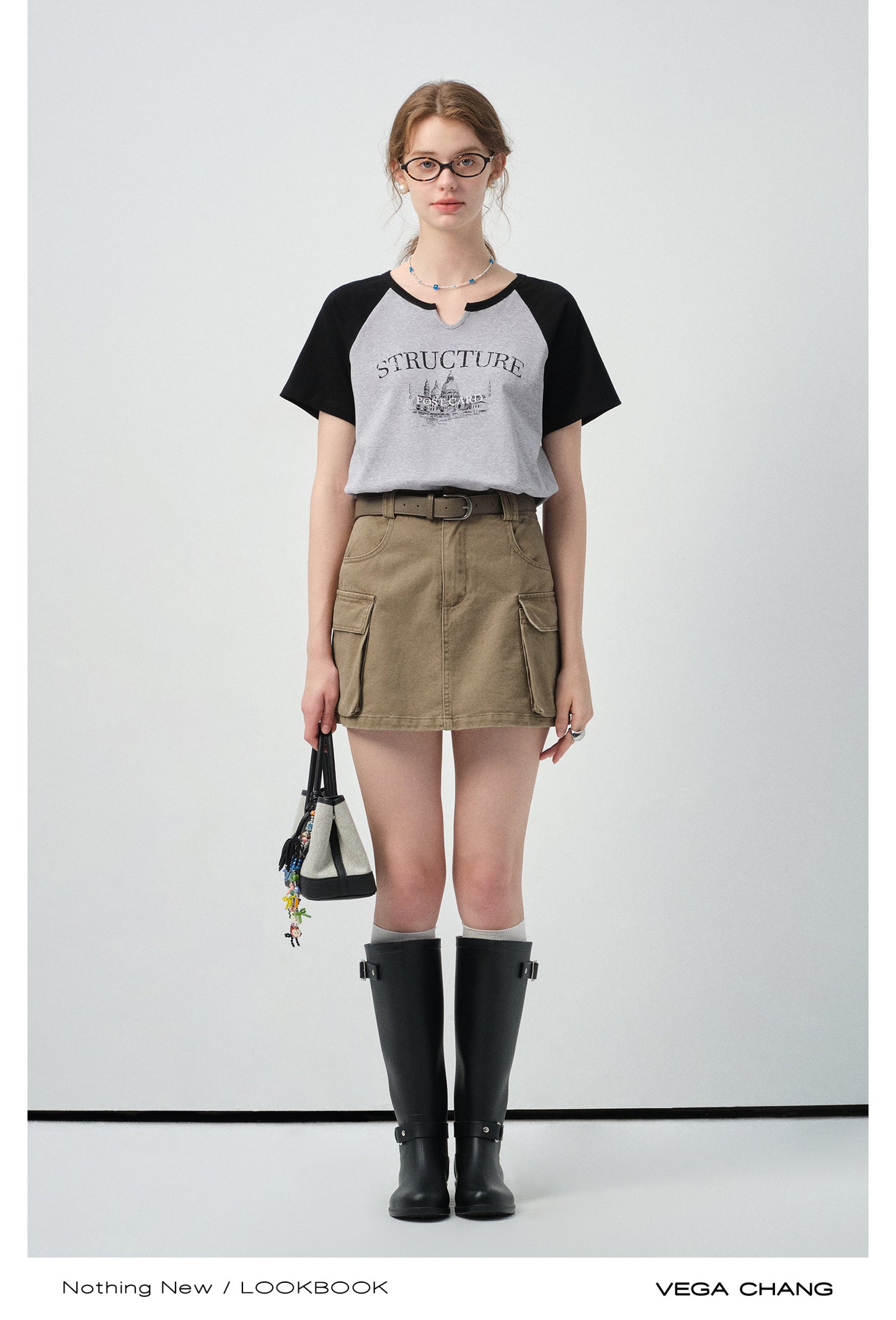 Soft Cotton Notch Neck Raglan Tee