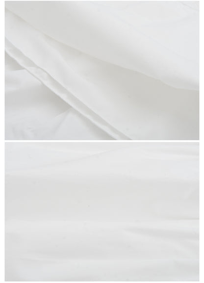 Elastic Waist Cotton Midi-Length Skirt