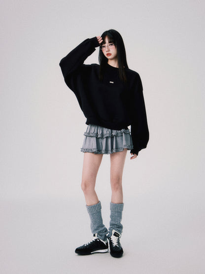 Tutu-Style Low-Rise Crepe Mini Skirt