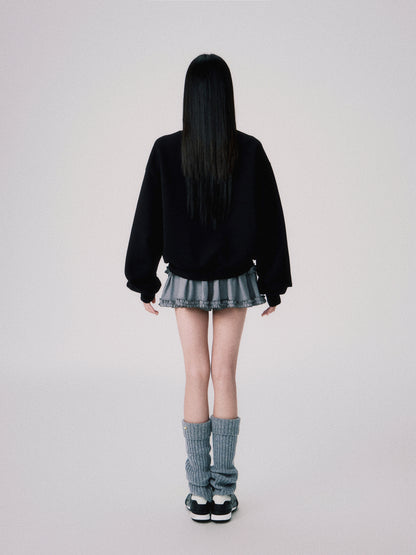 Tutu-Style Low-Rise Crepe Mini Skirt