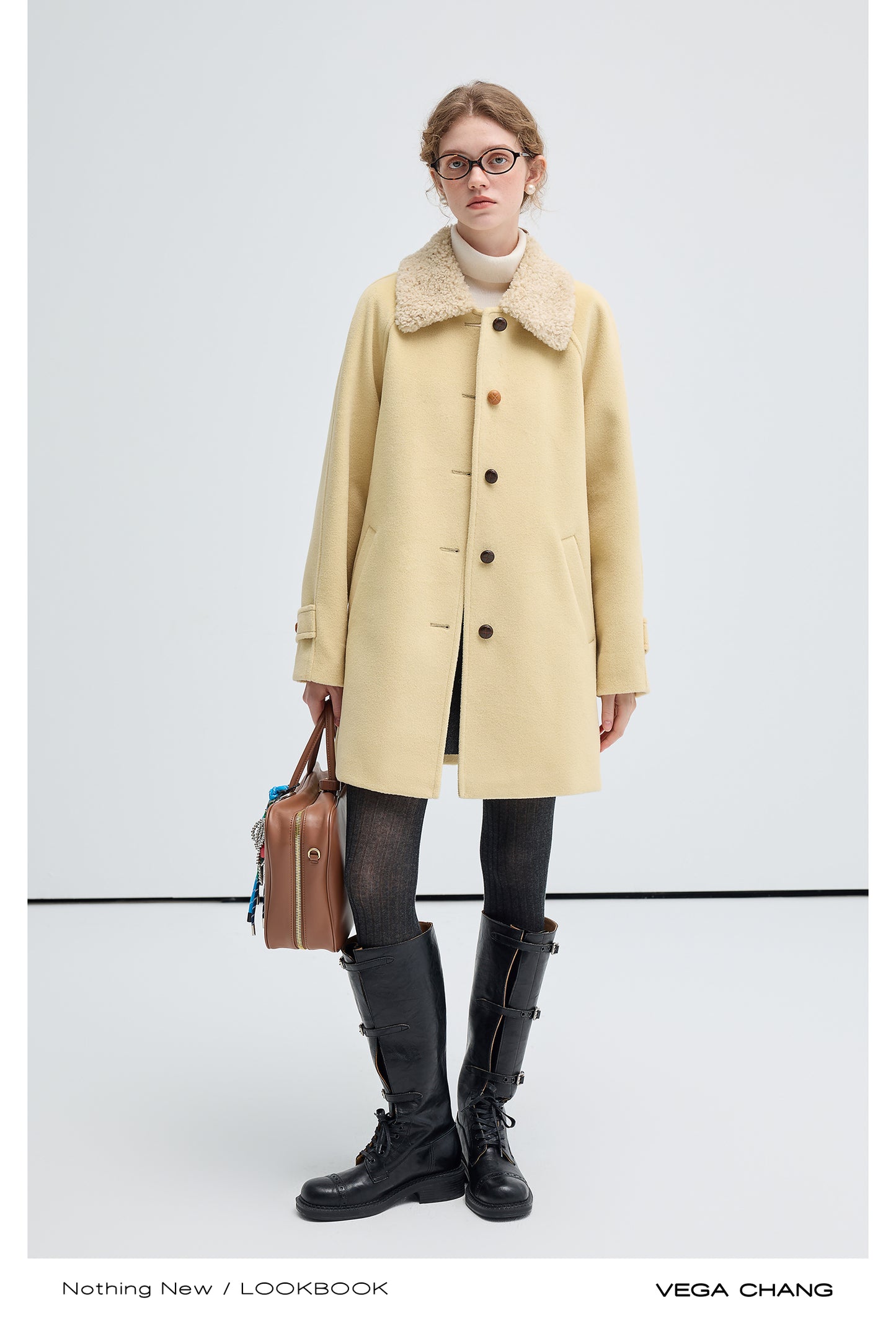 Faux Fur Collar Mid-Length Warm Coat