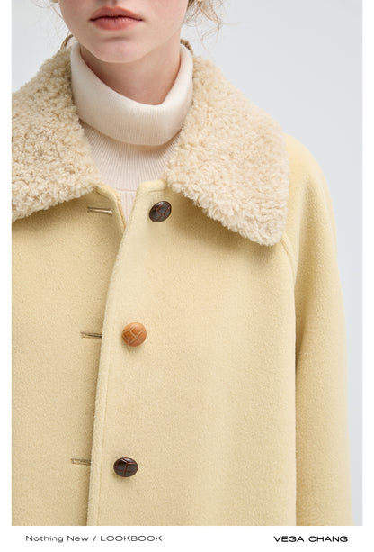 Faux Fur Collar Mid-Length Warm Coat