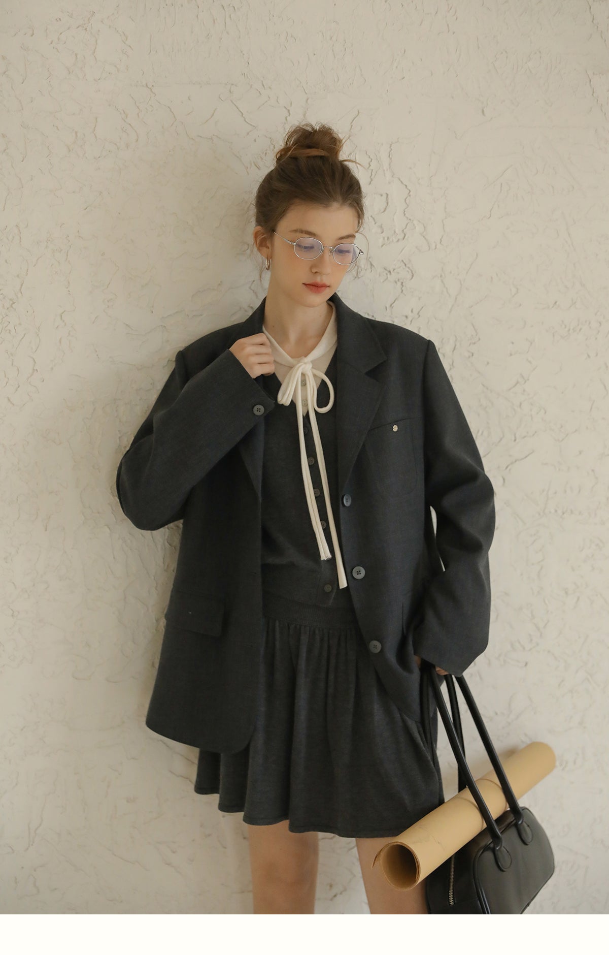 Chic Blazer & Pleated Midi Skirt