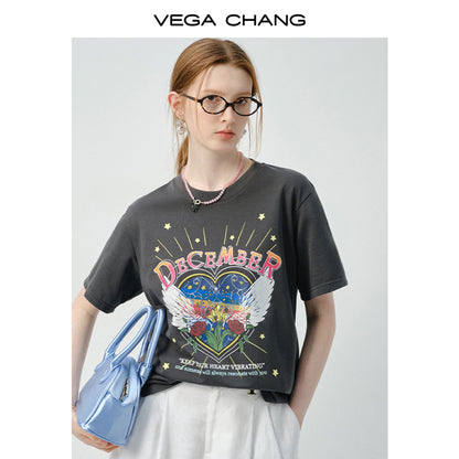 Relaxed Vintage-Style Print T-Shirt