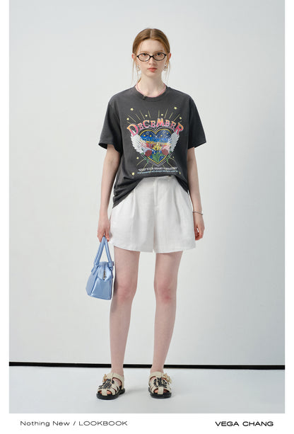 Relaxed Vintage-Style Print T-Shirt