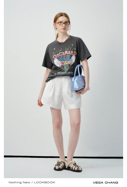 Relaxed Vintage-Style Print T-Shirt