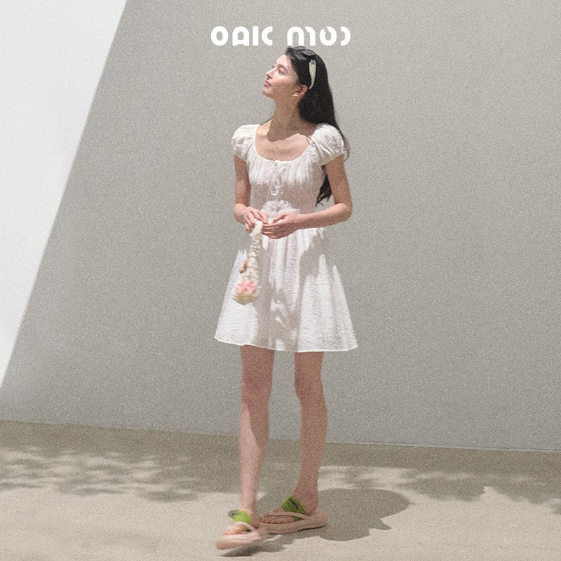 Puff Sleeve Smocked Dress In Short And Long