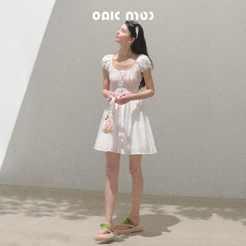 Puff Sleeve Smocked Dress In Short And Long