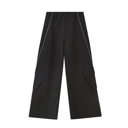 Striped Relaxed Fit Pants With Unique Pockets