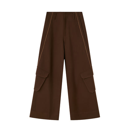 Striped Relaxed Fit Pants With Unique Pockets