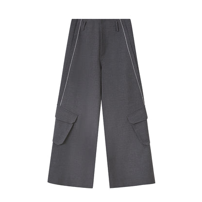 Striped Relaxed Fit Pants With Unique Pockets