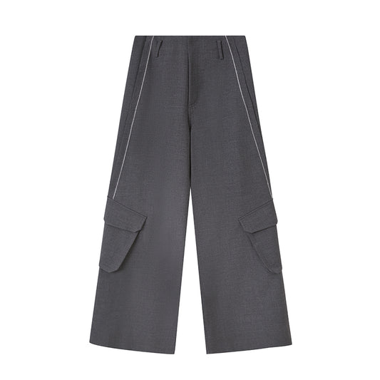 Striped Relaxed Fit Pants With Unique Pockets