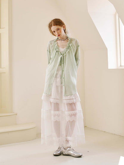 Smocked Sleeve Sparkling Butterfly Blouse