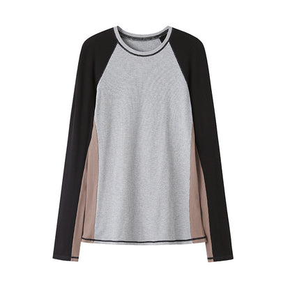 Color Block Raglan Tee With High Elastic Fit