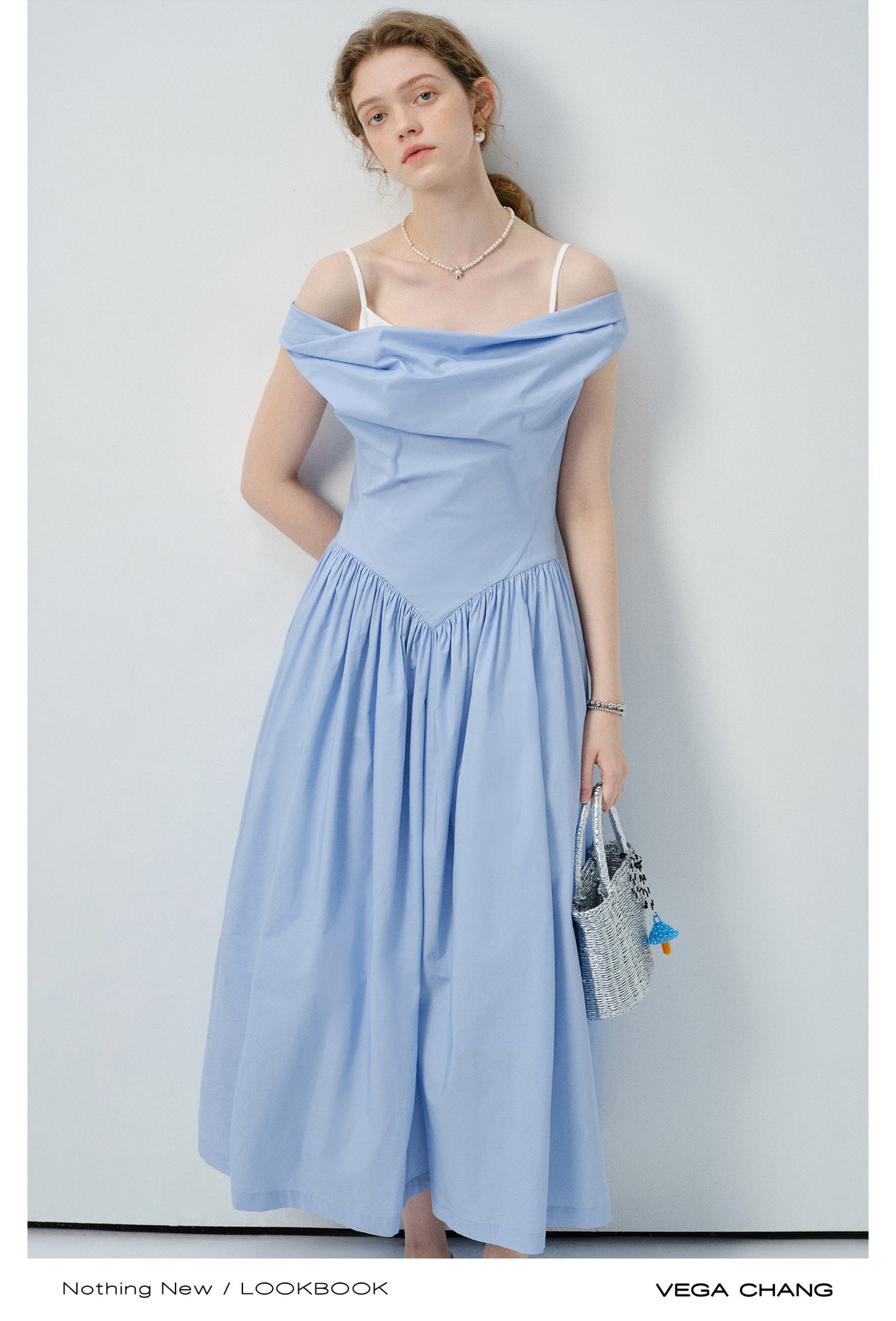 Two-Way Shoulder Draped Cotton Dress
