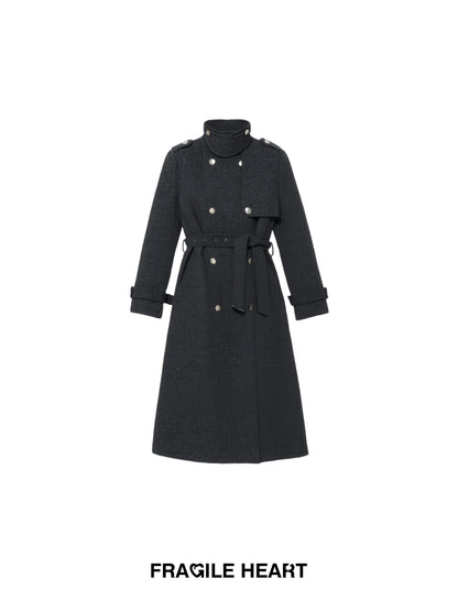 Double-Breasted Twill Coat With Quilted Lining