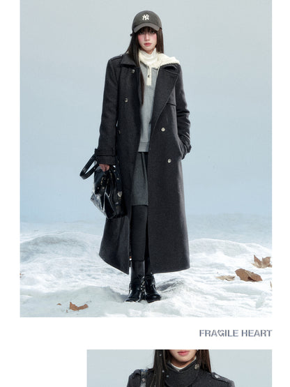Double-Breasted Twill Coat With Quilted Lining