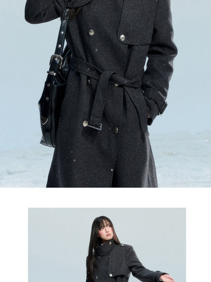 Double-Breasted Twill Coat With Quilted Lining