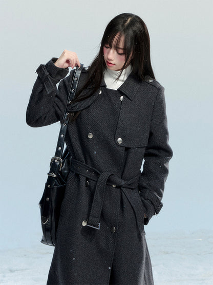 Double-Breasted Twill Coat With Quilted Lining