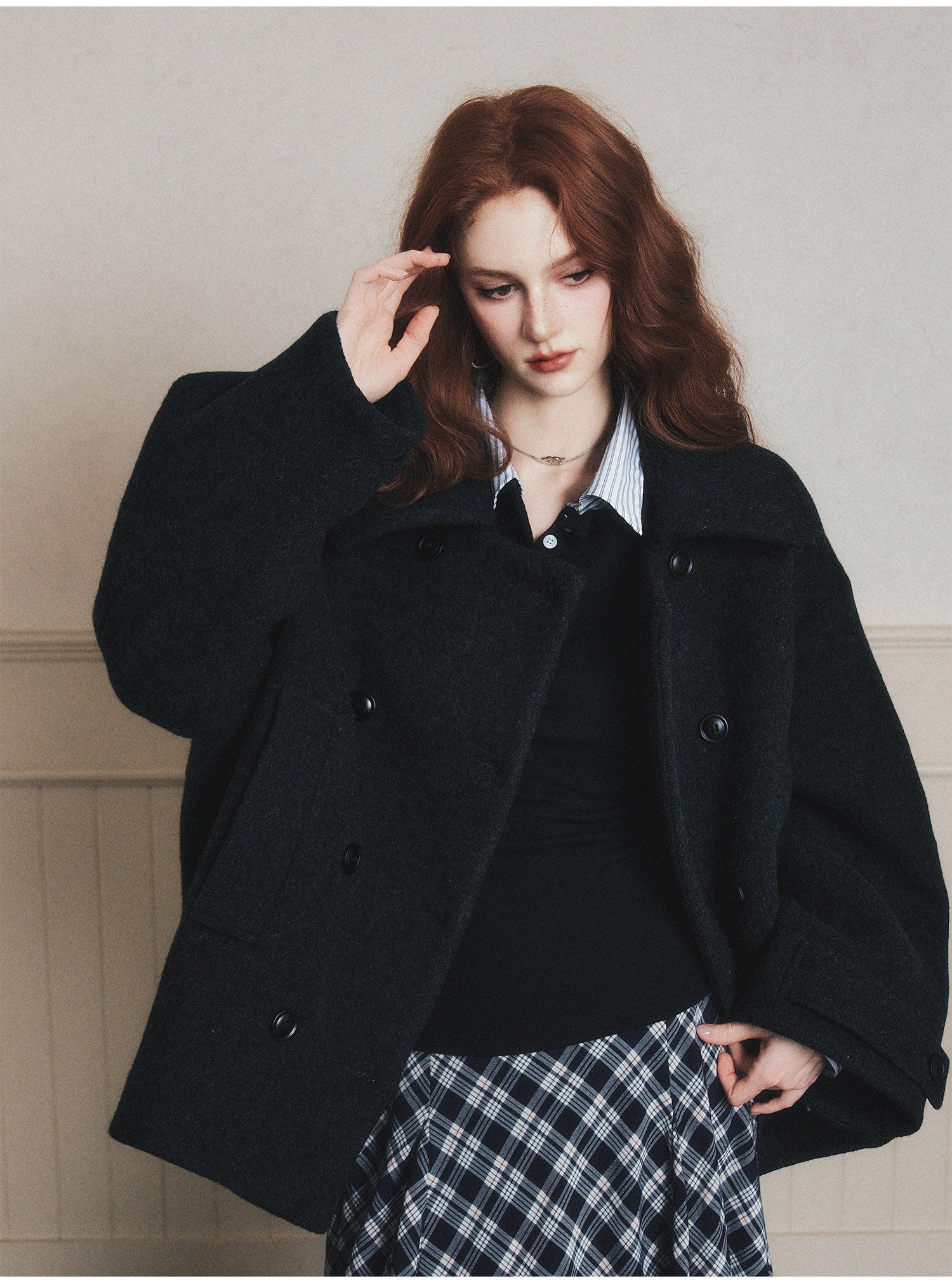 Double-Breasted Oversized Wool Short Coat – MILL MINORITY