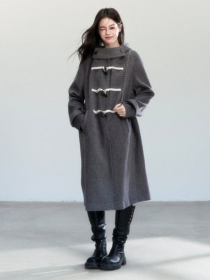 Hooded Duffle Coat With Toggle Buttons